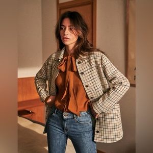 Sézane Will wool plaid jacket
